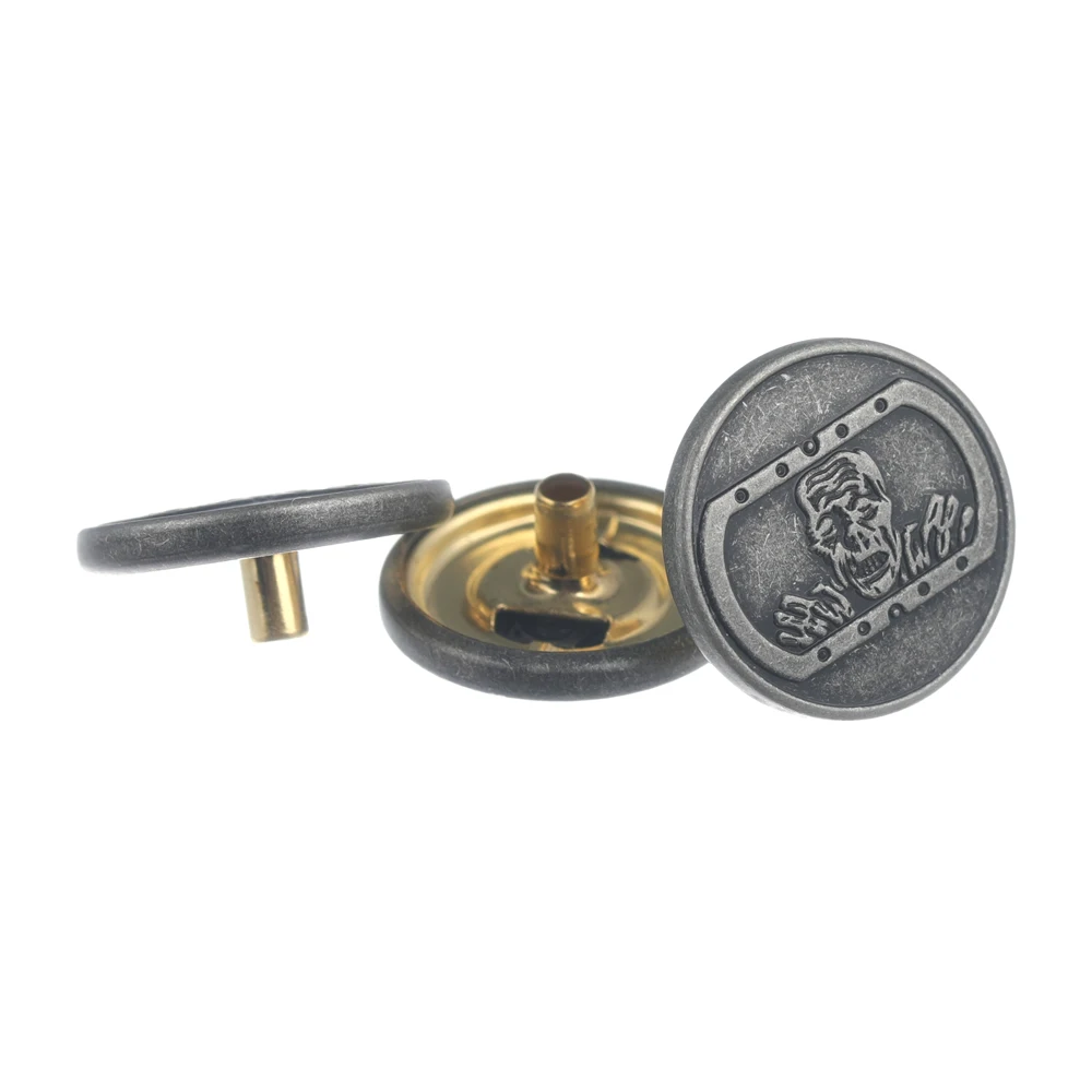 Button Top Quality Press Snap Button for Garment Factory Direct Supply Customize Engrave Logo Metal Plating Round Customer Size