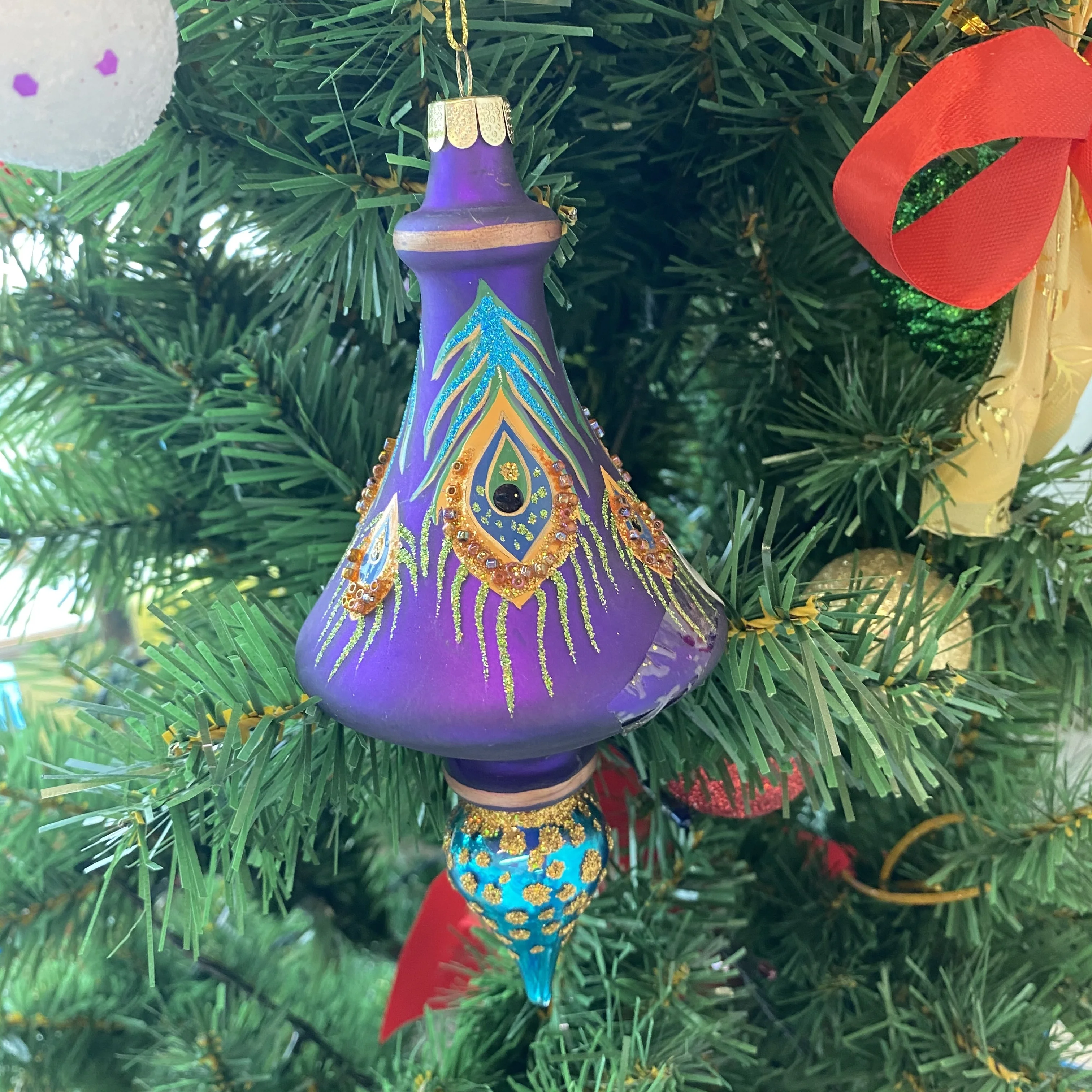 Stained Egyptian Hand Painted Glass Ornament Gifts Custom Glass Blown Christmas Ornaments
