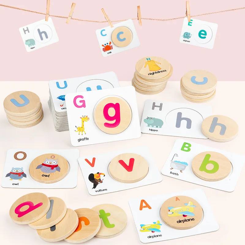 
Children ABC 26 Letters Alphabet Learning Toys Scrable Game Kids Early Educational Wooden Toys for Children Montessori 