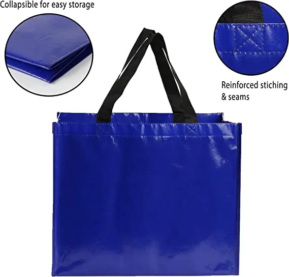 Extra Large Reusable Shopping Tote Bag Recyclable Laminated Pp Woven Bag