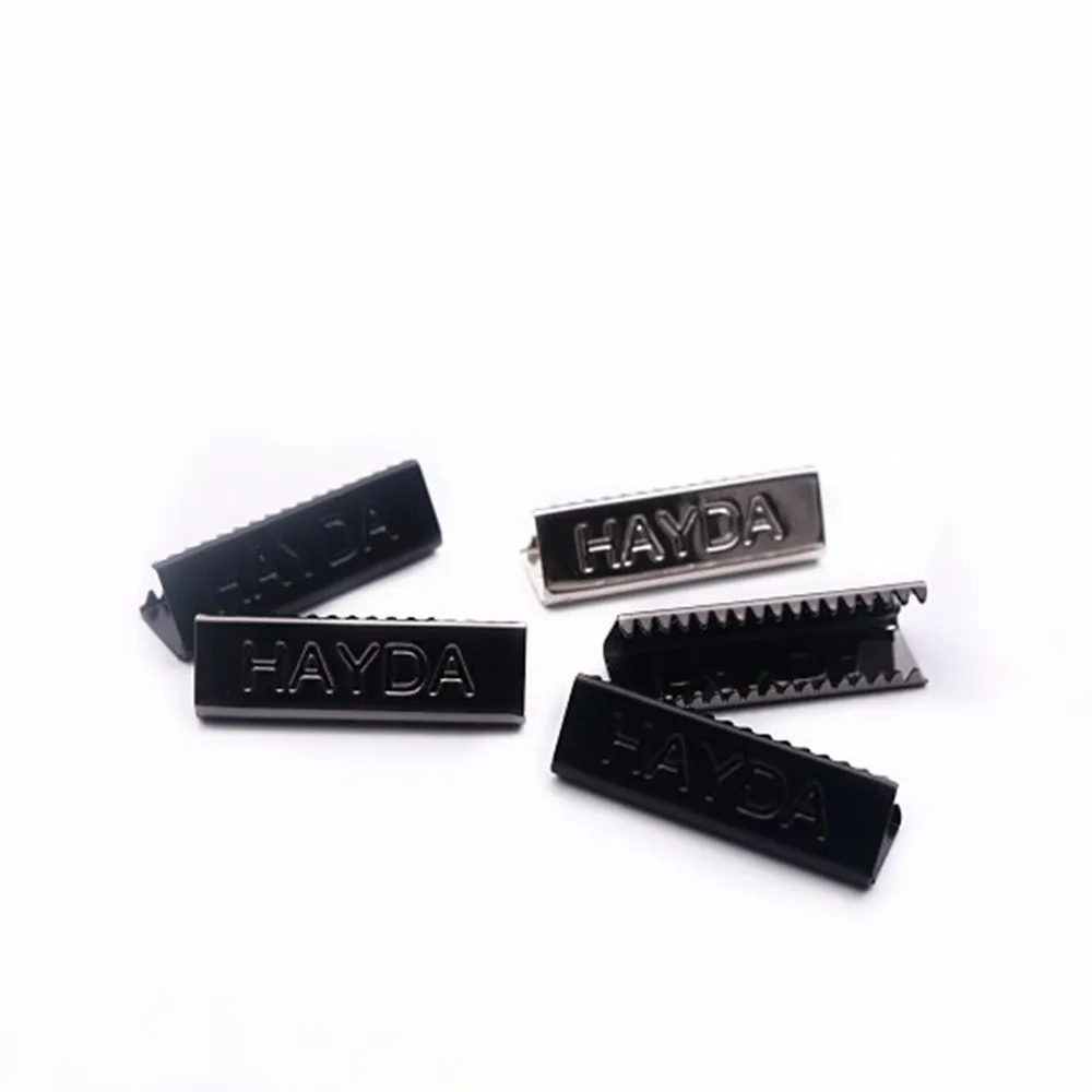 2020 настраиваемый High-end плоский металлический конец хвост клип для тканевого ремня с высоким качеством