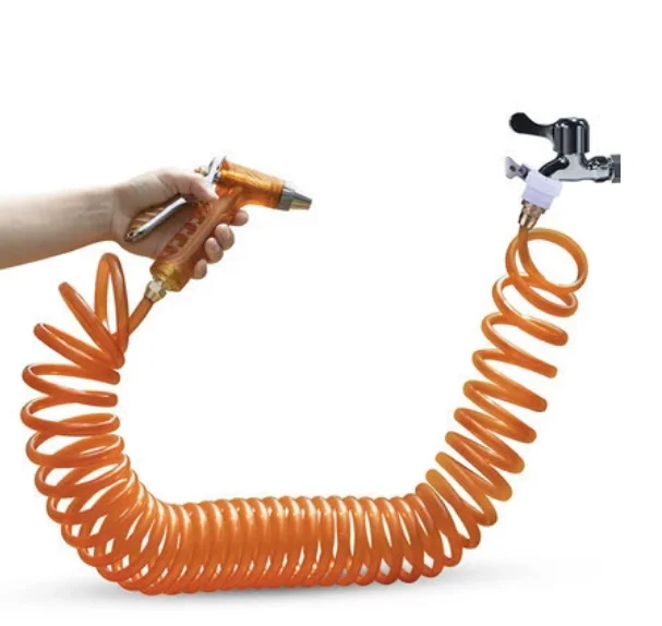 25ft 50ft 75ft 100ft water garden hose coil garden hose PU Brass  Telescopic coiled air hose