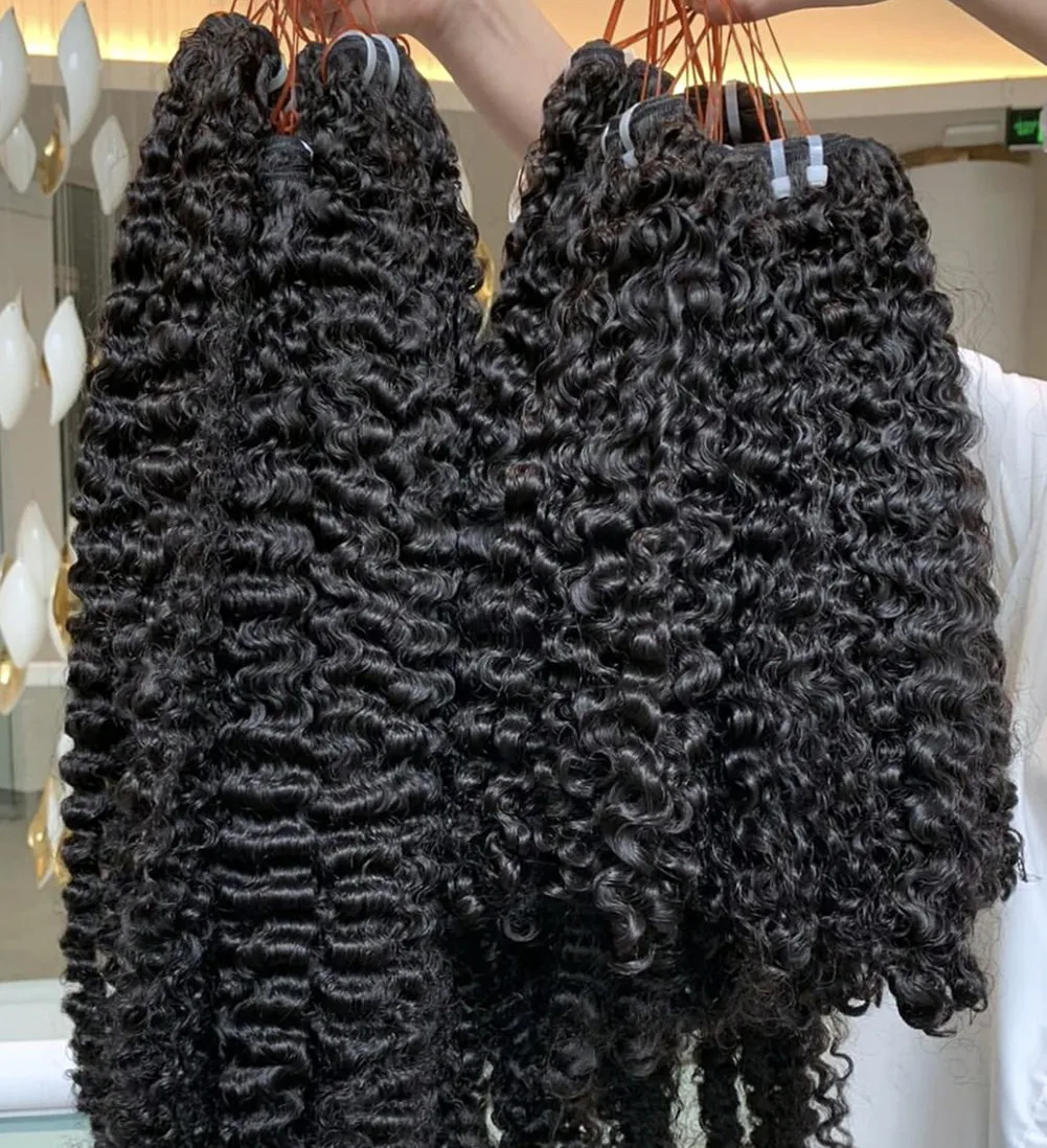 Burmese Raw Virgin Hair Jerry Curly bundle Human Hair Jerry Curl Weave Kinky Curly