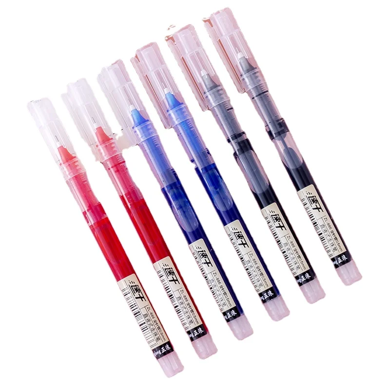 Hot selling promotional cheap 3 color  plastic students exam liquid gel pen