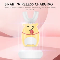 Pakiss FYA1001 Personalized Musical Electric Toothbrush with lip and base soft Silicone U brush Children Sonic Toothbrush