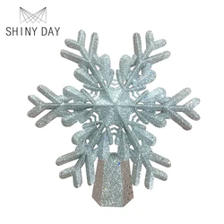 3D Whirligig Gold Blue Silver Projection Lamp Decoration Christmas Tree LED Snowflake Lights