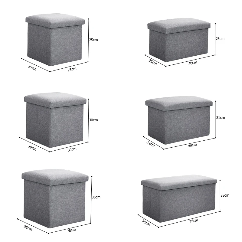 Wholesale polyester household folding sitting seat stool storage box