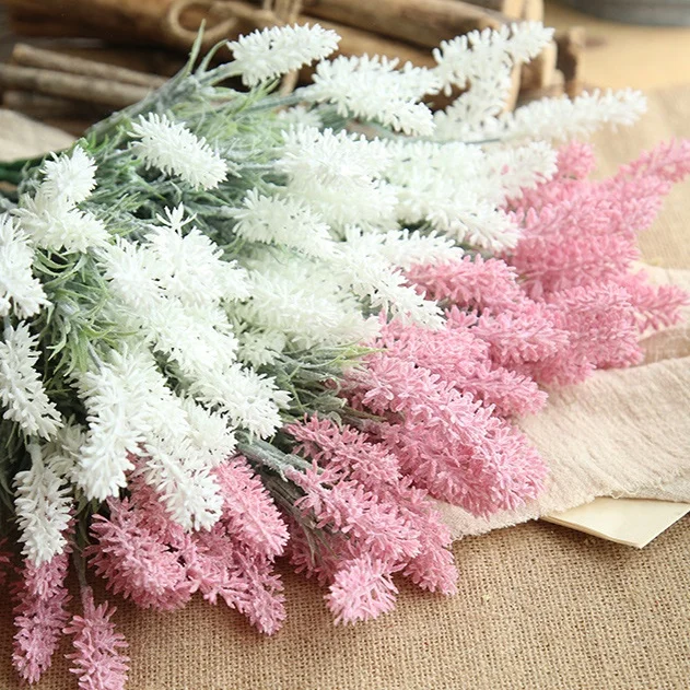 Floral Arrangement of Artificial Lavender Plants at Home Home Decoration Plastic Environmental Friendly Purple Plastic Trees