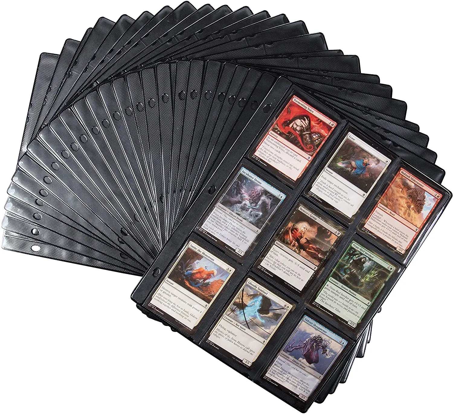 50pcs 9-Pocket Card Sleeves page for 3-Rings Trading Card Binder for MTG YGO Basketball Football Trading Card