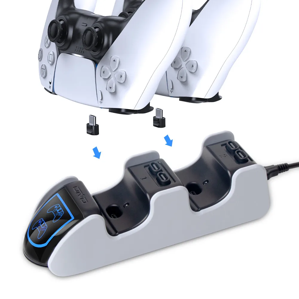 ps5 accessories horizontal stand Dual Controller Charging Stand Station LED Indicator Fast Charging oivo ps5 stand