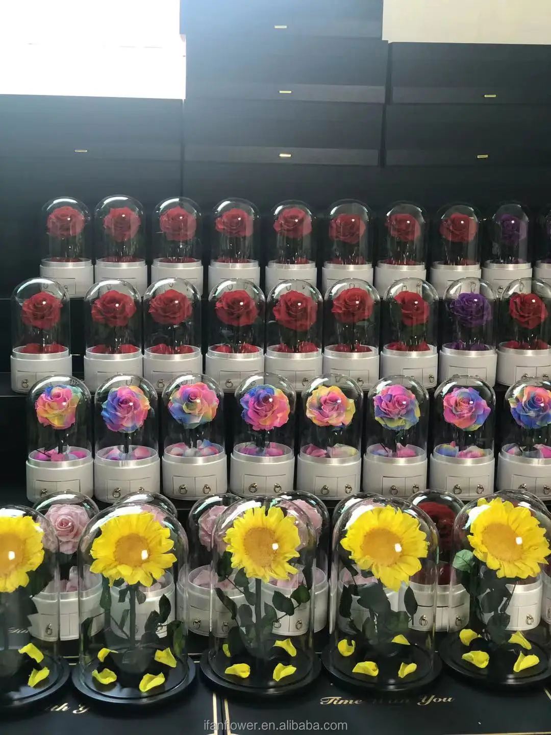 2021 Preserved flower in glass long life rose wholesale dried flowers preserved orchids preserved flowers