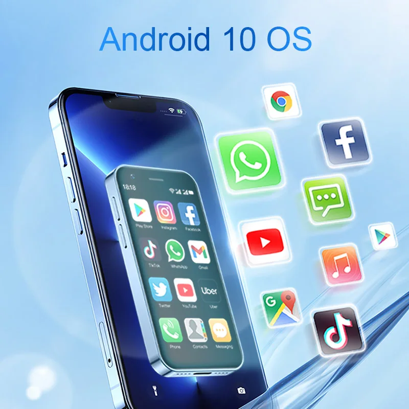 2024 XS16 3 дюймов маленький мобильный телефон Android 10 большой аккумулятор 2000 мАч 3G & 4G LTE 64 ГБ мини-смартфон сотовый смартфон