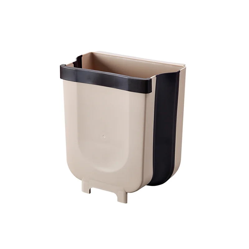 New Product Plastic Kitchen Cabinet Door Wall Mounted Waste Bin Foldable Trash Can