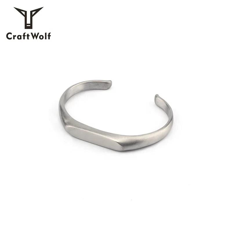 Craft Wolf custom jewelry gold silver titanium 316L stainless steel bangle bracelet for man factory OEM ODM customization