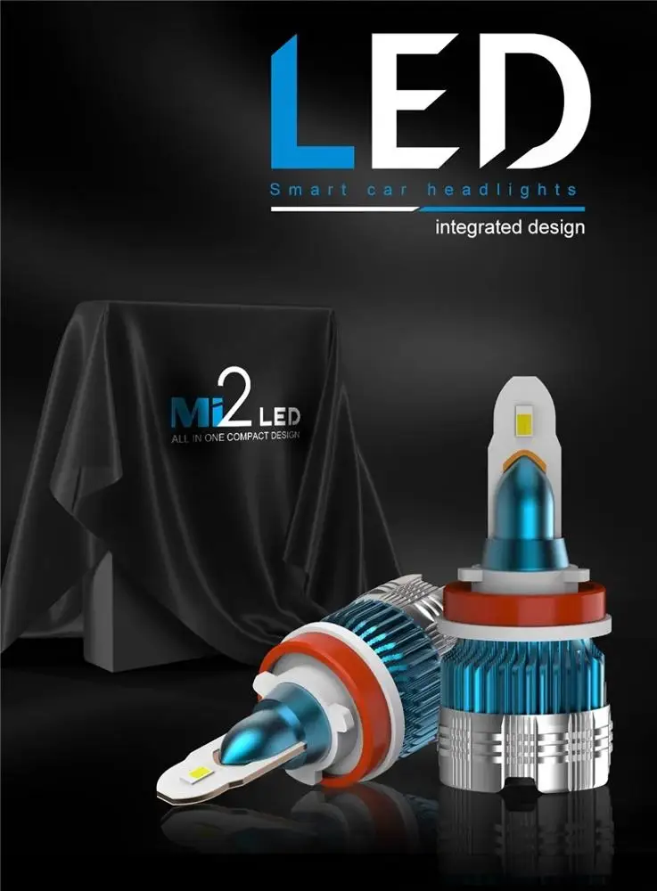 Factory price mini led headlight Mi2 H11 30W 3000LM 6000K led bulb for car