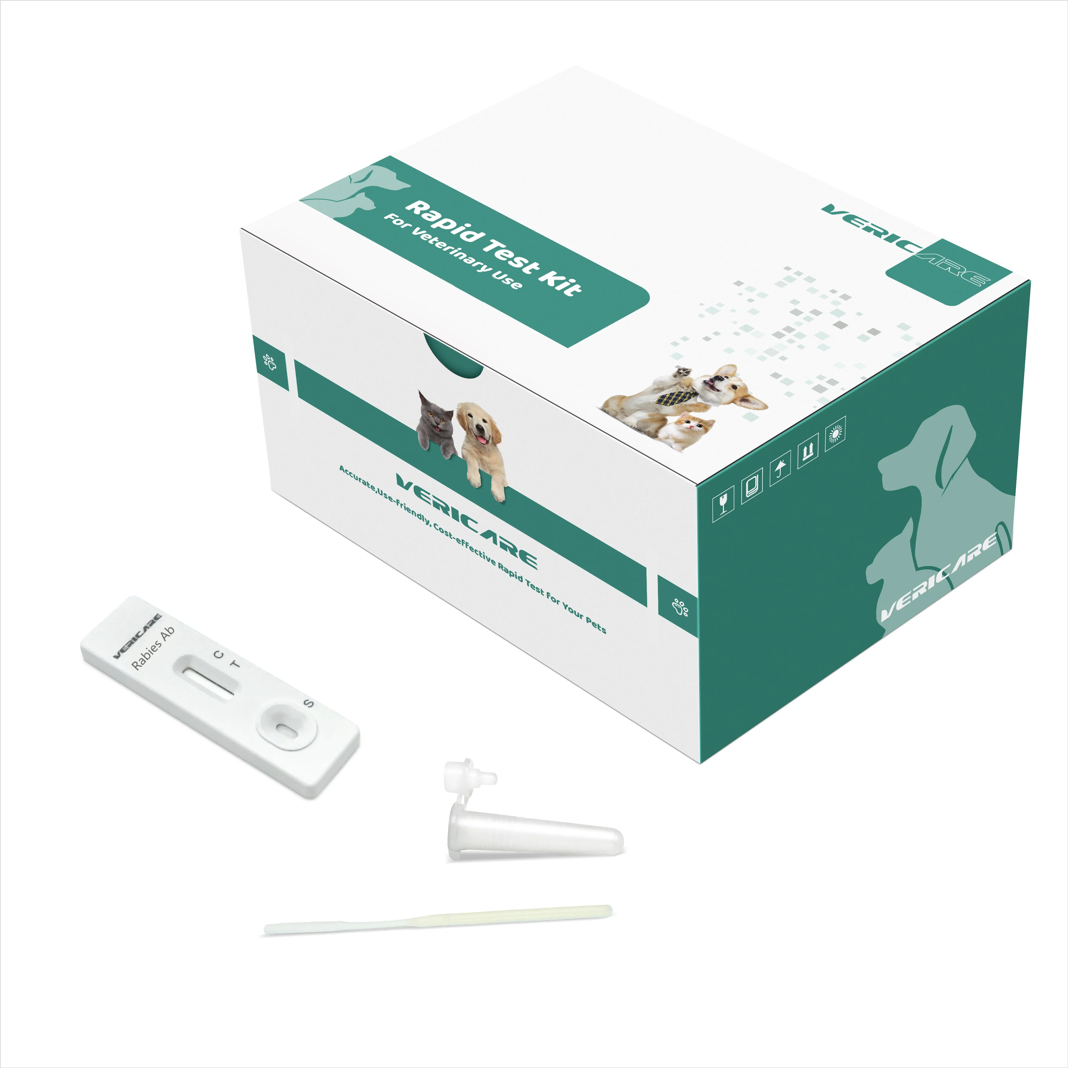 Rabies Antibody Rapid Test Kit Rabies Ab pet Rapid Test  for vet use cpv test kit
