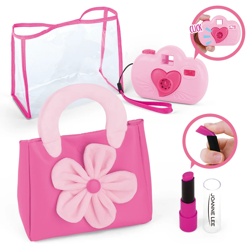 Real kids Pretend Play Toys  Play Beauty & Birthday Gift cute pink dress up game cosmetic bag Make Up Toy For Girl