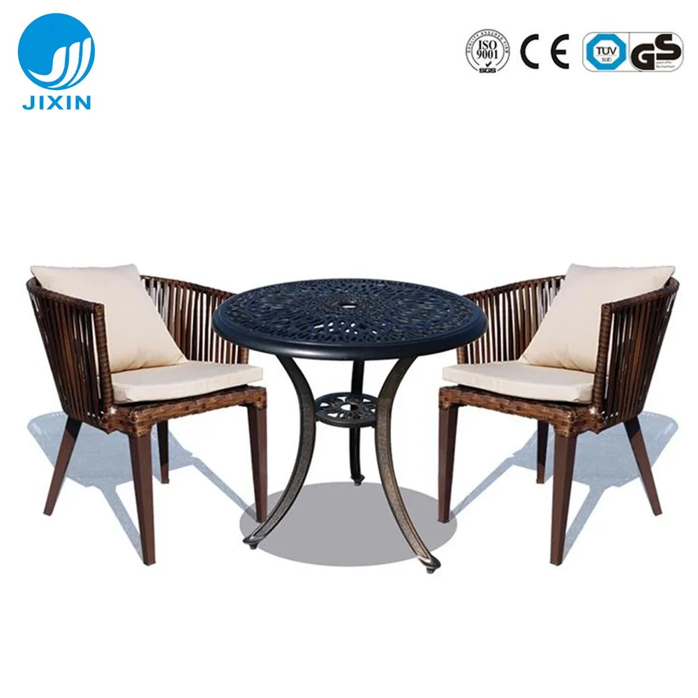 
Outdoor Patio restaurant Rust Proof rattan wicker garden furniture desk chair Set with coffee table 