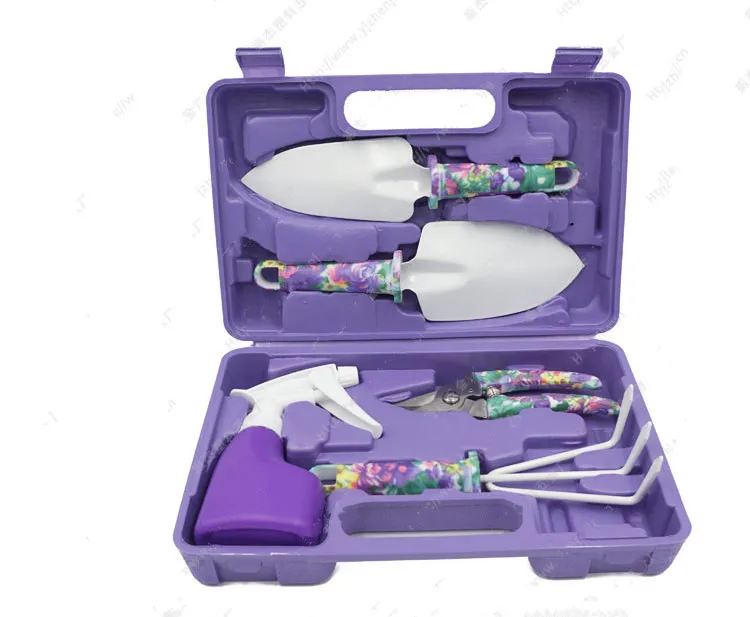 Buy 5 pcs printing pruners rake spade shovel sprayer Lawn scissors hand garden tools