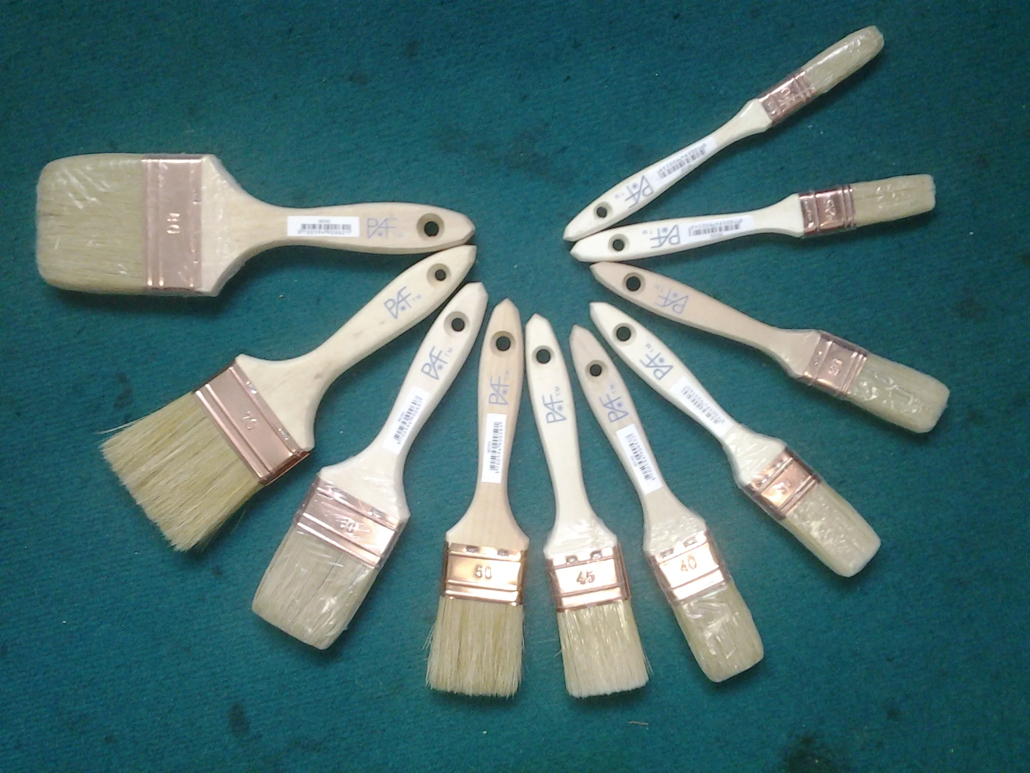 Copper Plated Ferrule Vanished Painting Brush Wood Handle