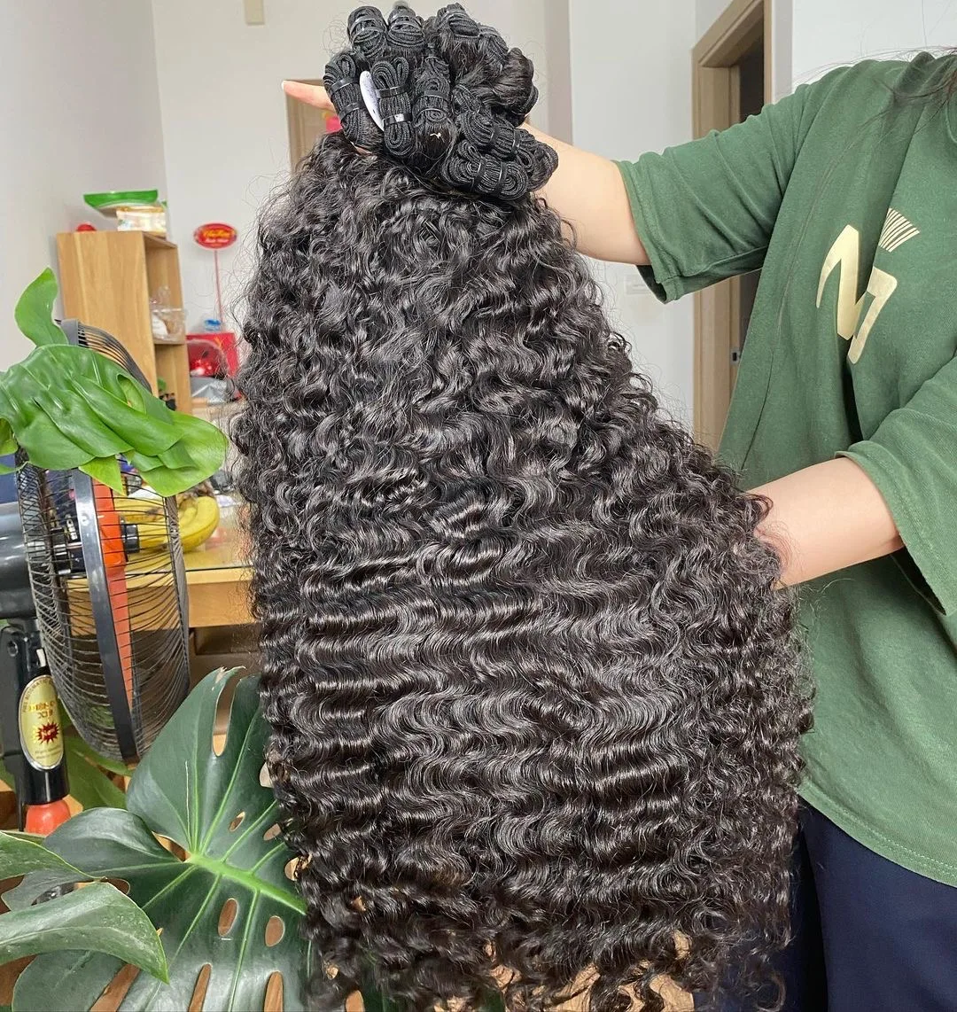 unprocessed straight human hair wholesale 100% burmese curly hair deep wave raw indian hair