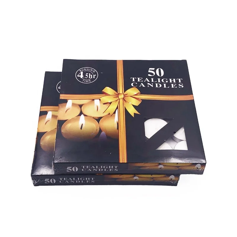 Novelty Whole Sale White Tealight Candle Tea 8 Hour Burning Time Mini TeaLight Candle with Gift Box