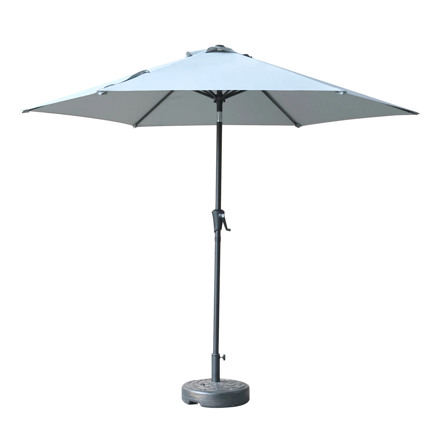 2.7M Round Market Outdoor Patio Umbrella with Tilt and Crack Garden Parasol Patio Umbrellas Outdoor
