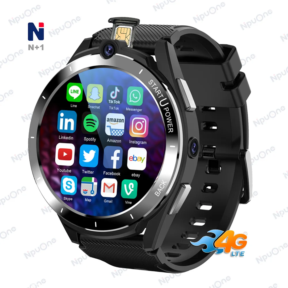 1800mAh 8 million pixels dual camera 1.6 inch 400*400 HD round screen SIM 4G full Netcom call 6+128GB Android phone smart watch
