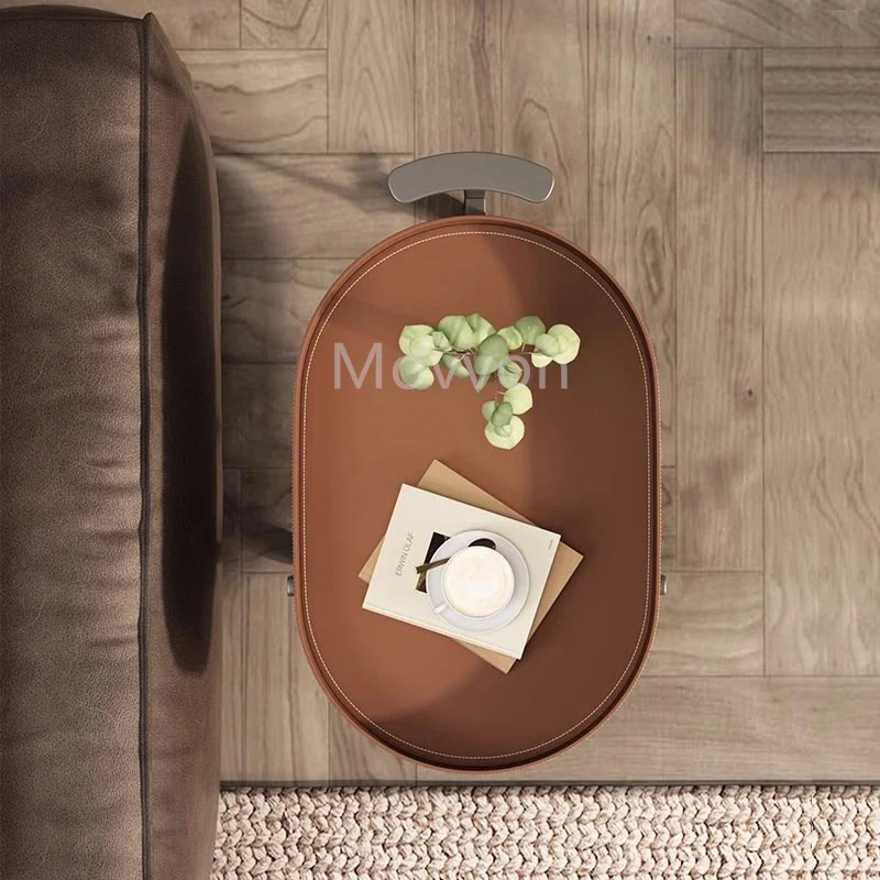 New Style Indoor Coffee Table Leather aluminium metal tv stand side tea table sofa side tea Coffee Table For Living Room