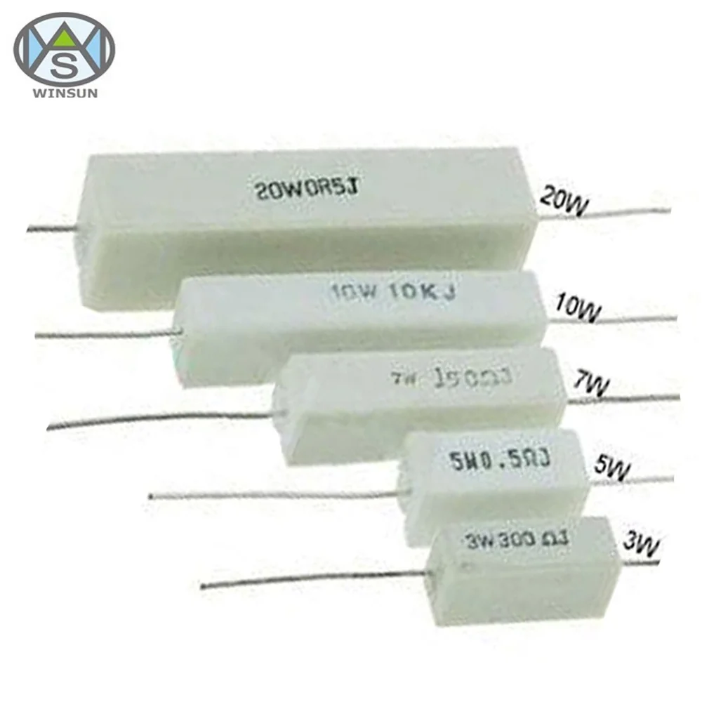 1W 3W 5W 6W 10W 15W 20W 25W 30W 40W 50W 100W  SQP Horizontal Type Ceramic Core Cement Power Resistor