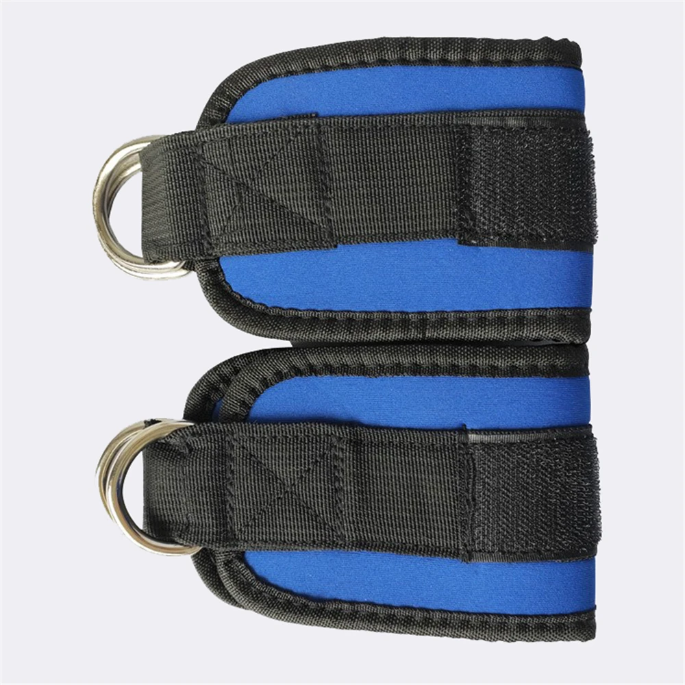 Adjustable Padded Ankle Wrist Cuffs Double Ring Customized Fitness Weightlifting Neoprene Weight Ankle Straps for Cable Machines