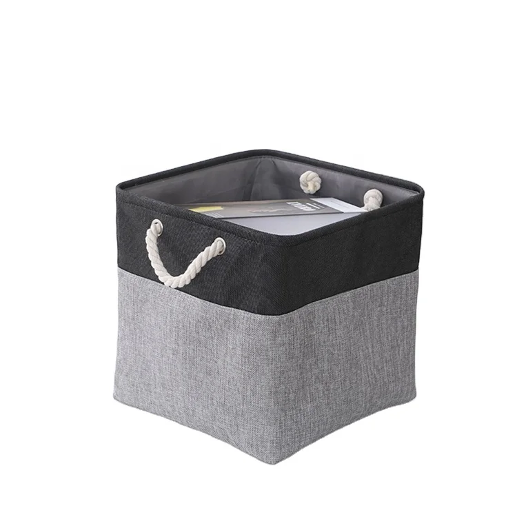 Ready to ship cotton linen organizing containers cotton rope basket