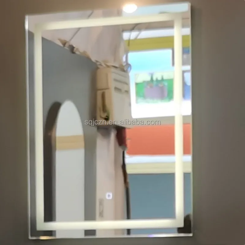 Supplier Of Ebay Smart Led Illuminated Bathroom Mirror With Demister And Clock Time 500X700mm Wall Mounted Lights Bath Mirror