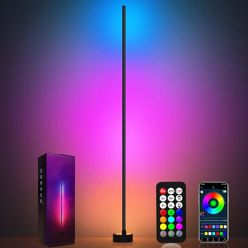 По заводской цене ИК-приложение умное управление RGBIC RGB светодиодный стоячий угловой напольный светильник для гостиной дома