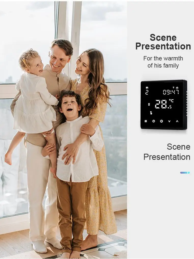MINCO HEAT Zigbee Tuya Smart Fashion WiFi Room Thermostat for Gas Boiler Support IOS Android  Voice Control Alexa Google