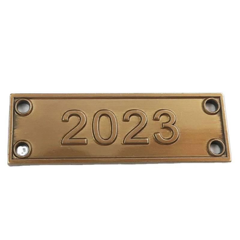 Hot Antique Finished Metal Etched Tags Plate Furniture Brass Name Plates For Restaurant Equipment