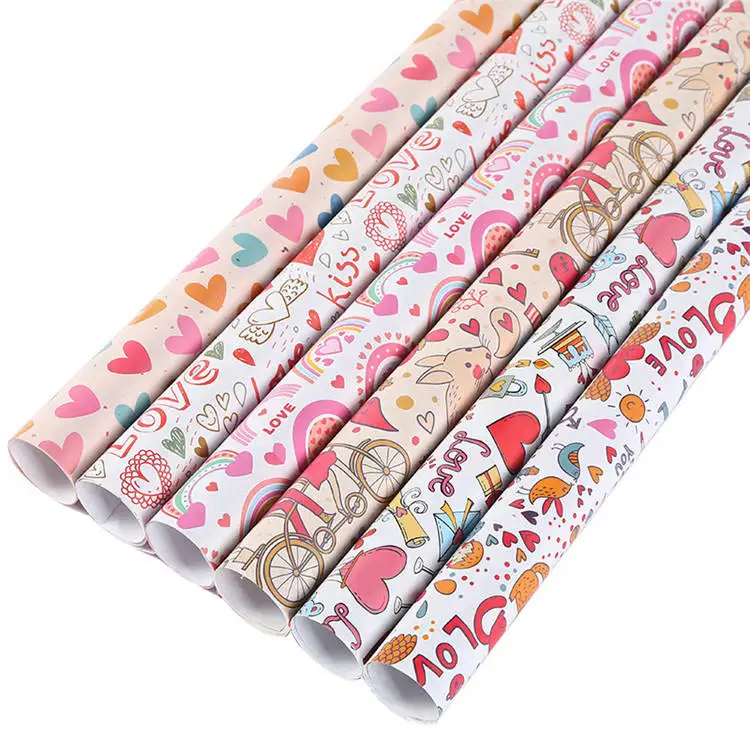 Best selling custom print kraft paper gift wrapping paper for gifts packaging