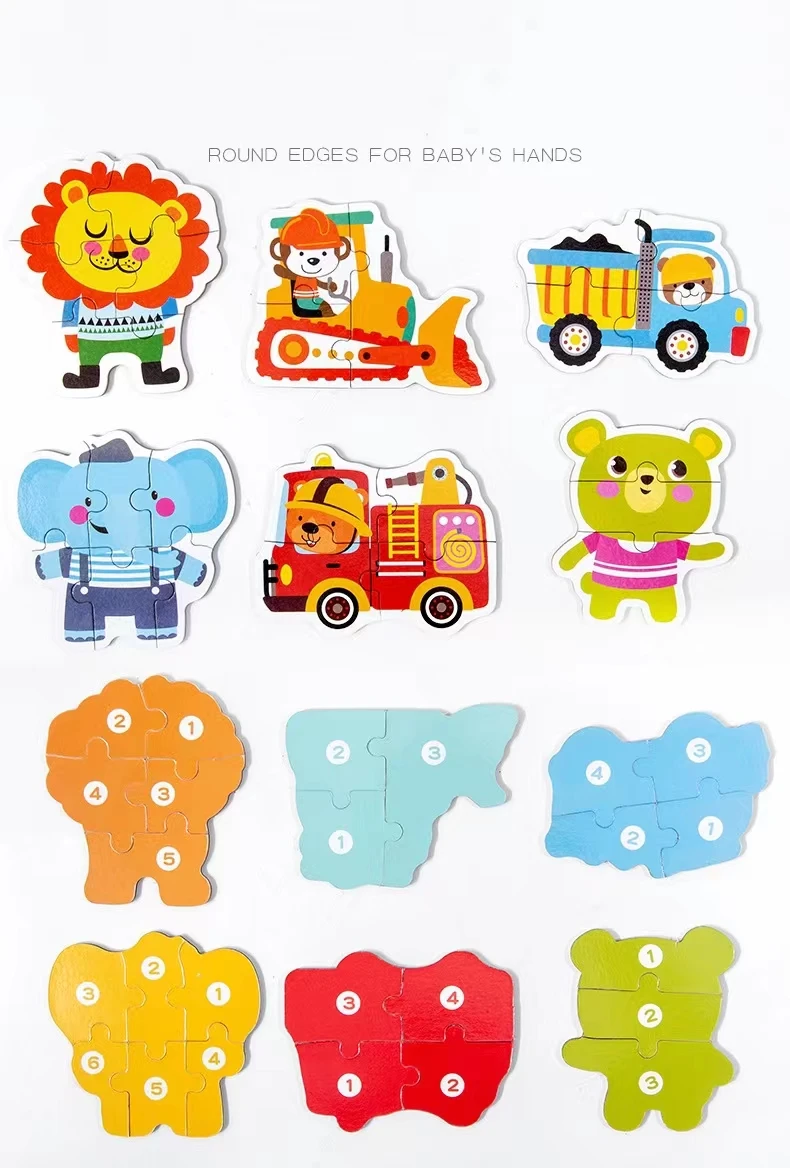 Creative Hot Selling Children Early Educational Toy Travel Portable Wooden Iron Box Jigsaw Puzzle Game Toys for Kids