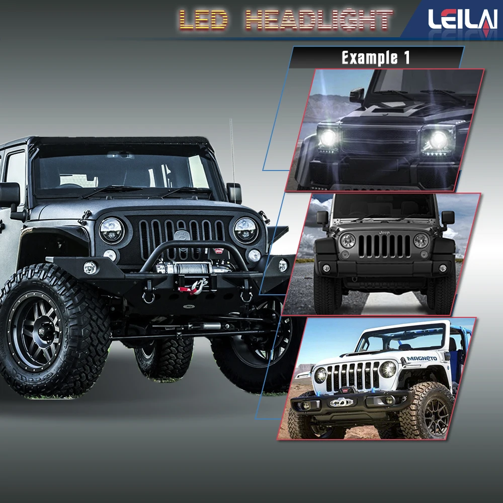 7 inch rgb headlight 12V 36V turn signal light high low beam lights 4x4 Work Light for tractor