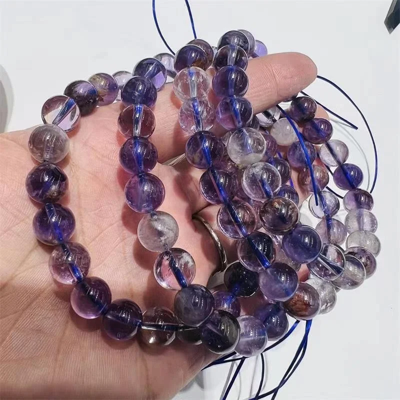 High Quality Natural Super Seven Purple Hair Crystal Quartz Bracelets Jewelry For Gifts