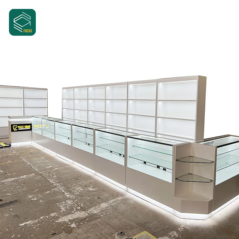 Factory Wooden Tobacco Shop Display Wall Case Glass Cabinet Cigar Display Cabinet Glass Smoke Display