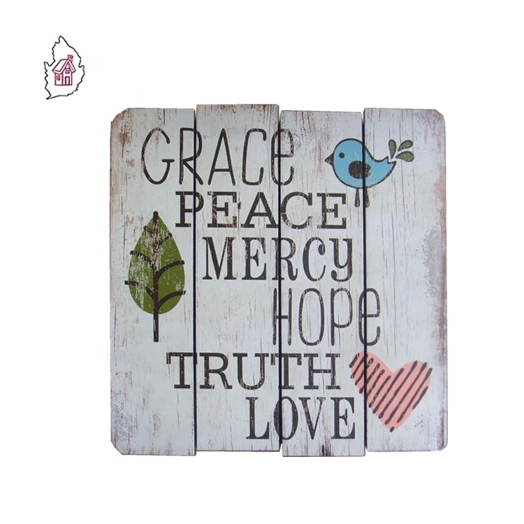 
Wooden Wall Retro Antique Pallet Slat Inspirational Plaque with quotes 