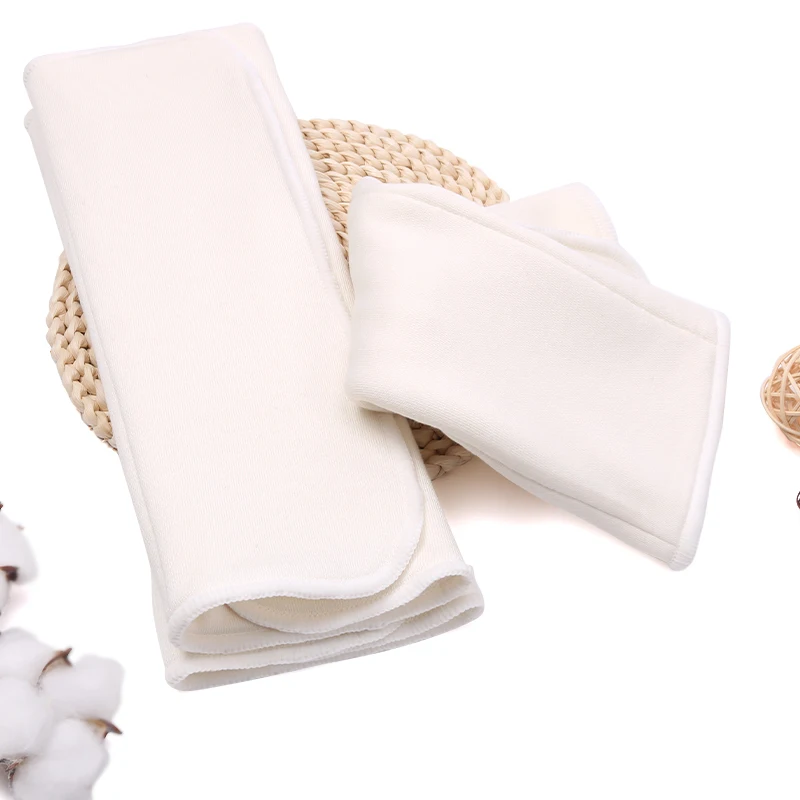2X4X2 Layer Organic Bamboo Cotton Prefold Diaper Insert Super Absorbent and Reusable Nappies 36*36cm Soft and Washable