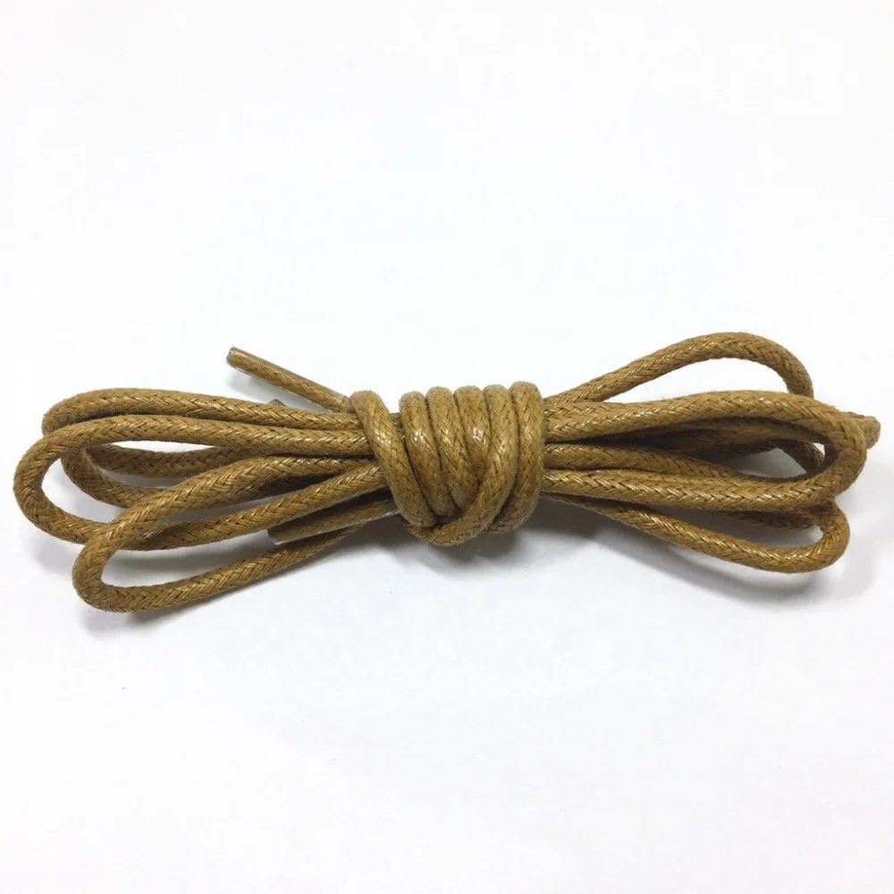 Wholesale round waxed shoe laces with available colors
