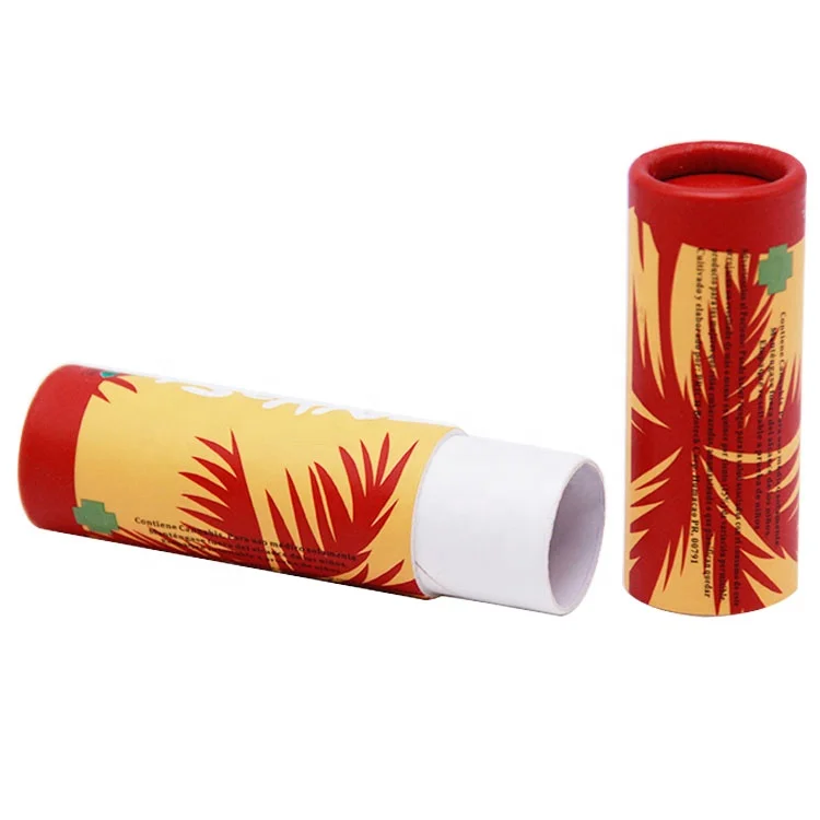 Custom cardboard kraft paper round lipstick tube packaging gift box printed lip balm box electronic cigarette case