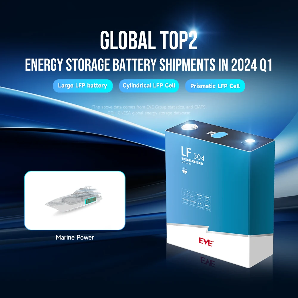 EVE EU STOCK PRICE LF304 lifepo4 304ah EV battery cells 3.2v lifepo4 battery grade a 3.2 battery cell for Engineering Boat