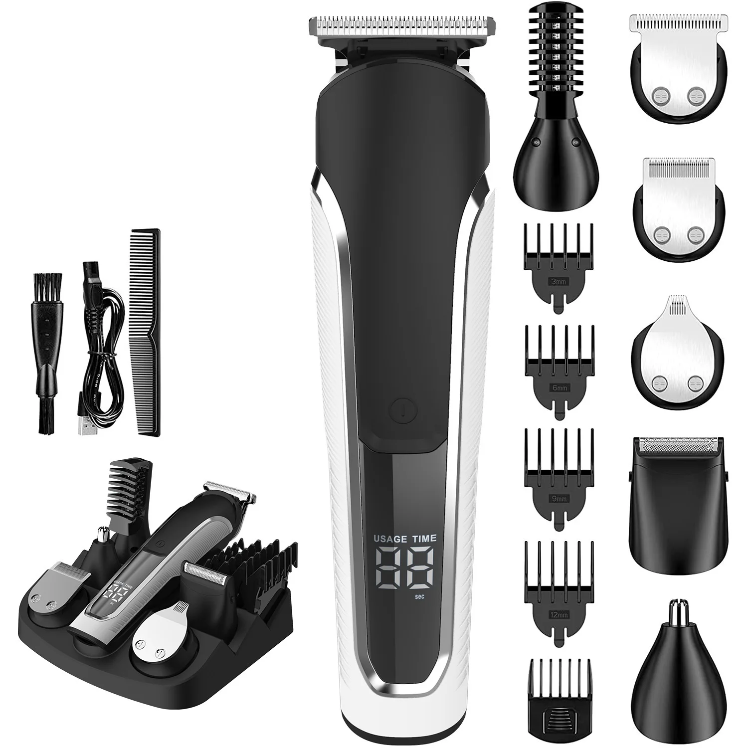 men hair cutting machine professional rechargeable cordless beard trimmer electric hair clipper for men