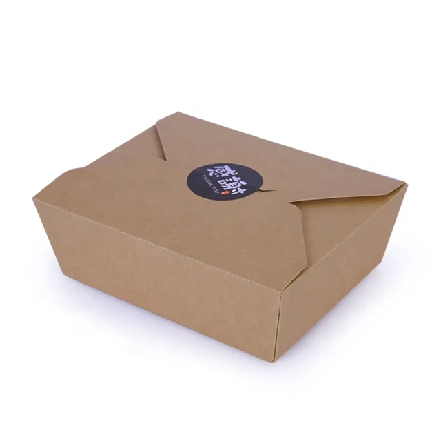 Custom Disposable kraft Paper Packaging Fast Food Takeout To Go  Box