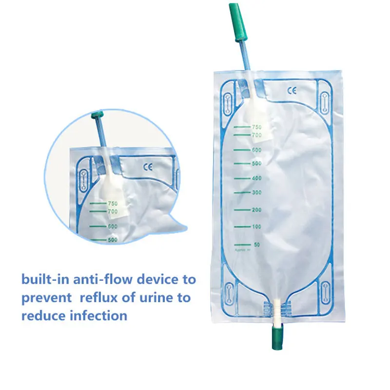 Factory Price Urine Collection Bag Medical Single Use 500ml 750ml Urine Leg Bag Disposable Urine Bag for Men