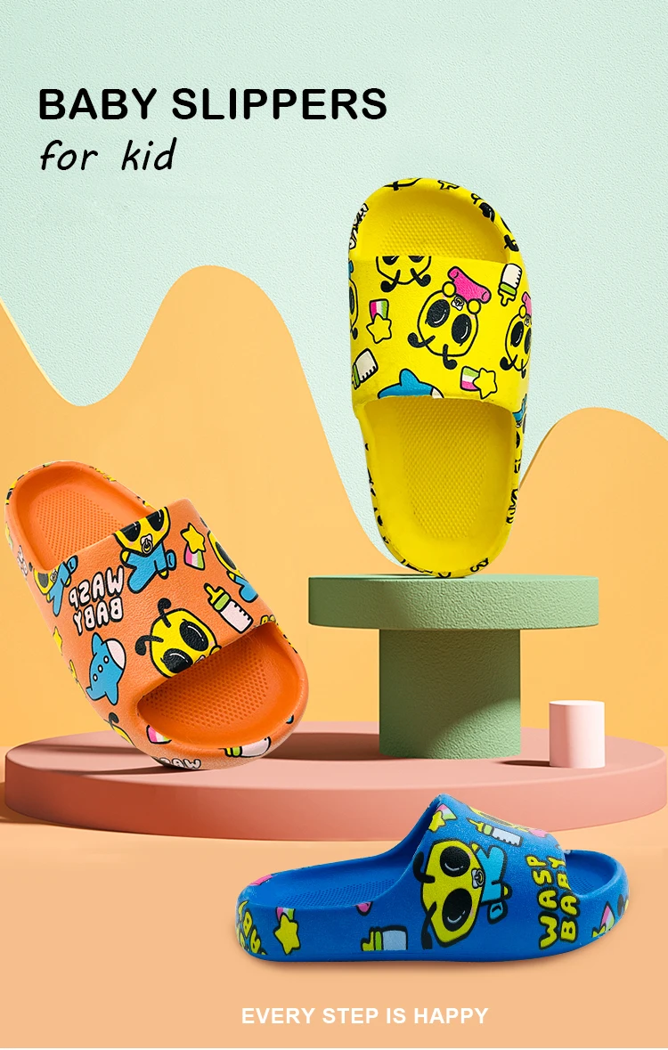2021 Newest little baby boy best designer cartoon slides slippers for kids